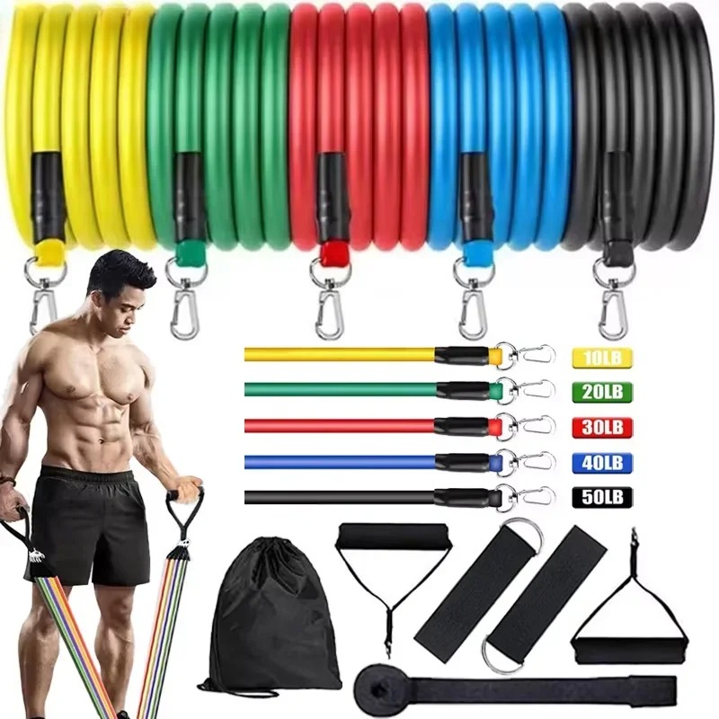 Gumy oporowe do ćwiczeń siłowy – Resistance Bands Set With Handles recenzja i cena